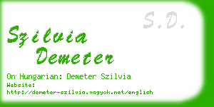 szilvia demeter business card